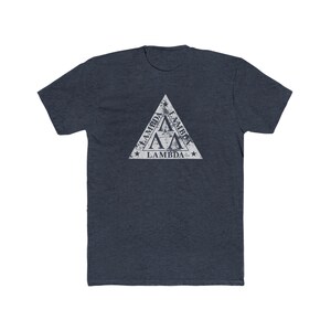 Camiseta Lambda Lambda Lambda – Visual Vintage, Mistura 50/50 Heather Navy