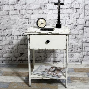 Shabby Nachttisch Kästchen Nachtkästchen Beistelltisch aus Holz Shabby Chic Möbel Vintage Landhaus