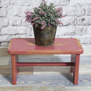 Shabby stool footstool footstool stool vintage stool berry colors pink in country house shabby style