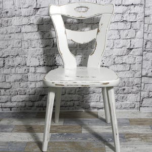Shabby kitchen chair wooden chair dining room chair cream white 60s shabby chic furniture vintage country house country