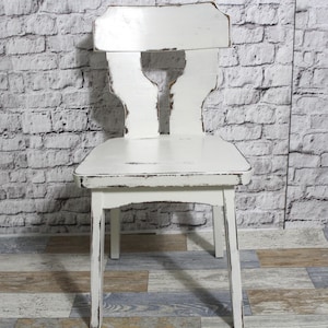 Shabby kitchen chair wooden chair dining room chair cream white 60s shabby chic furniture vintage country house country