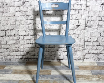 Shabby kitchen chair wooden chair dining room chair pastel blue 60s shabby chic furniture vintage country house country