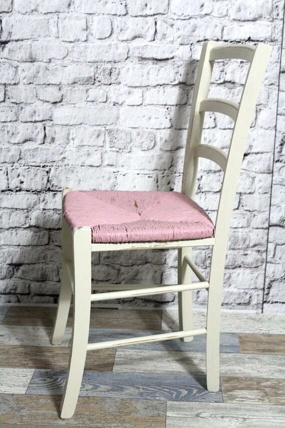 Sedia shabby sedia bast sedia in legno con intreccio in stile