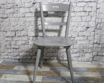 Shabby Chic Chair Wooden Chair Kitchen Chair Gray 60s Vintage Furniture Country House Country