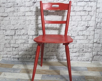 Shabby kitchen chair wooden chair made of wood red 60s shabby chic furniture vintage country house country