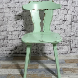 Shabby Chair Kitchen Chair Wooden Chair Sage Green 60s Shabby Chic Furniture Vintage Country House