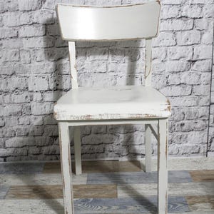 Shabby chair wooden chair Bauhaus chair kitchen chair cream white 60s Shabby Chic furniture vintage country house country