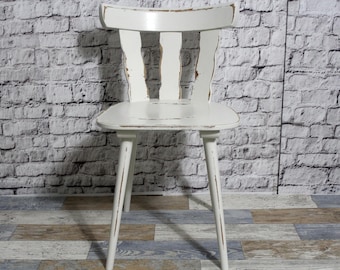 Silla de cocina en mal estado silla de madera silla de comedor crema blanco 60s shabby chic muebles vintage casa de campo país