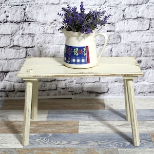 Shabby stool footstool stool milking stool 60s ivory white shabby chic furniture vintage country house