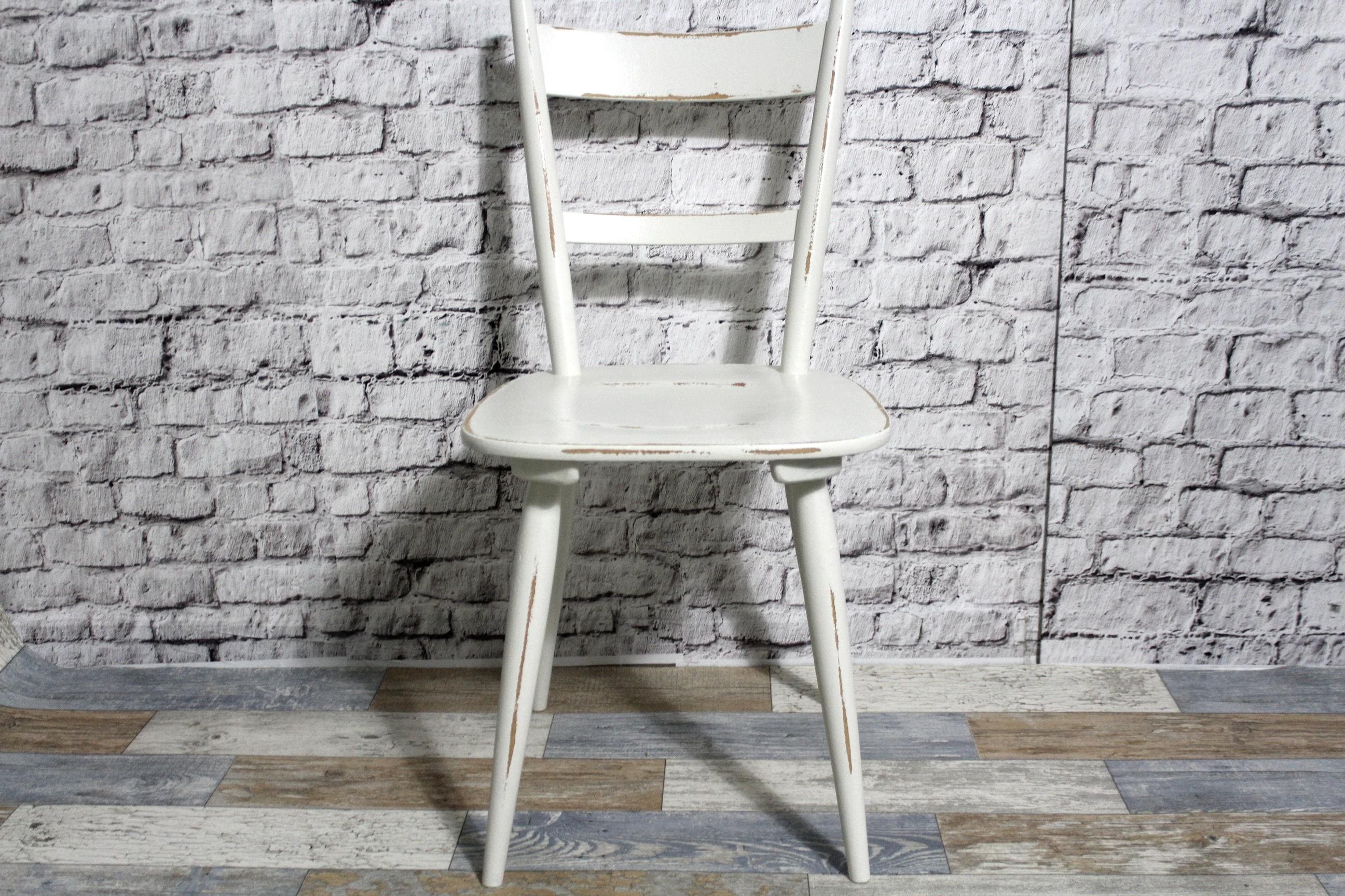 Shabby kitchen chair wooden chair dining room chair cream white 60s shabby chic furniture vintage country house country