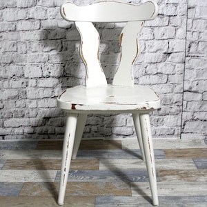 Shabby kitchen chair wooden chair dining room chair cream white 60s shabby chic furniture vintage country house country
