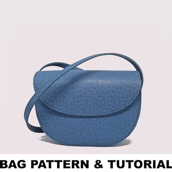 Modèle de sac en cuir à rabat - modèle de sac en cuir - modèle de couture de sac - modèle de sac - instruction de modèle de sac - couture de modèle de sac en cuir