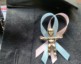 Silver Baby Lapel Pin - It’s a Girl - It’s a Boy - Keepsake