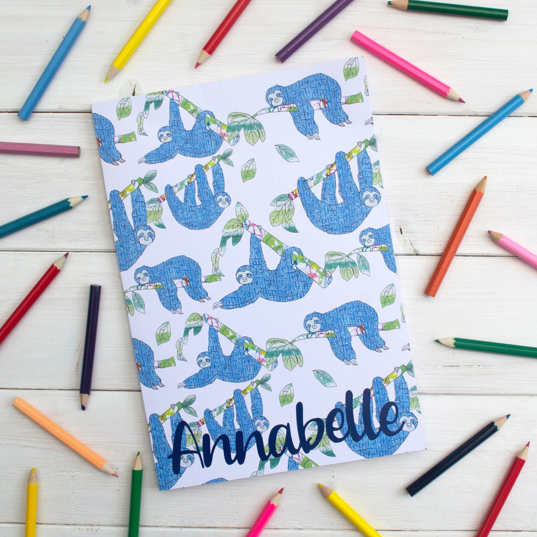 Personalized Sloth Notebook: Recycled A4 Sketchbook Journal - Etsy