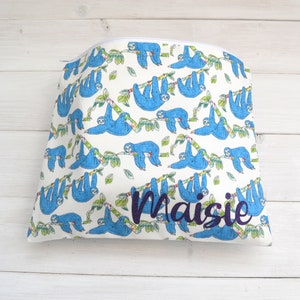 Personalized Sloth Pattern Wash Bag: Waterproof Cotton Make-Up Bag
