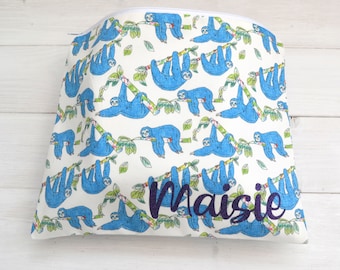 Personalized Sloth Pattern Wash Bag: Waterproof Cotton Make-Up Bag