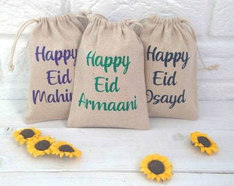 Personalised Eid Mubarak Canvas Gift Bags