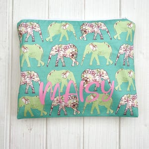 Personalised Elephant Print Waterproof Wash Bag