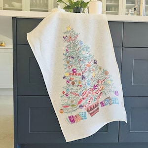 Linen Christmas Tree Tea Towel/Christmas T-Towel/Christmas Dishcloth/Christmas Kitchen Decor/Christmas Kitchenware/Christmas Tree Gift