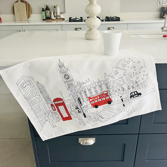 Geschirrtuch aus weißer Baumwolle: Organic Cotton London Homeware