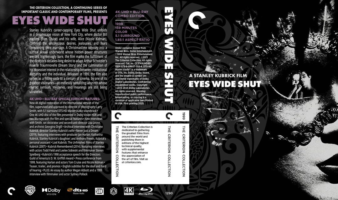 Eyes Wde Shut Crteron Collecton (4K UHD + Blu-ray) Factory Sealed