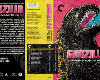 Godzilla Show Era 4-delig voor 2-Disc Criterion Cases versie 2 met originele kunst (fake Criterion Covers)