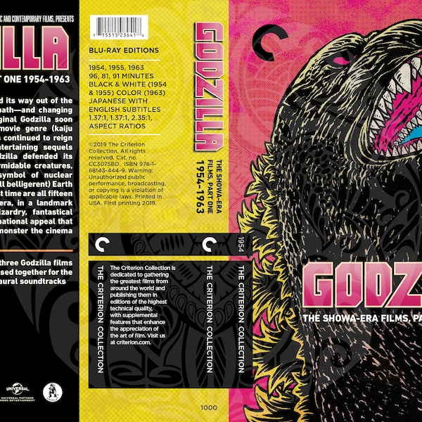 Godzilla Show Era 4-teilig für 2-Disc Criterion Cases Version 2 mit Original Illustration (Fake Criterion Covers)