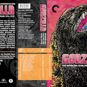 Godzilla Show Era 4 piezas para estuches Criterion de 2 discos Versión 2 con arte original Cubiertas Criterion falsas imagen 4