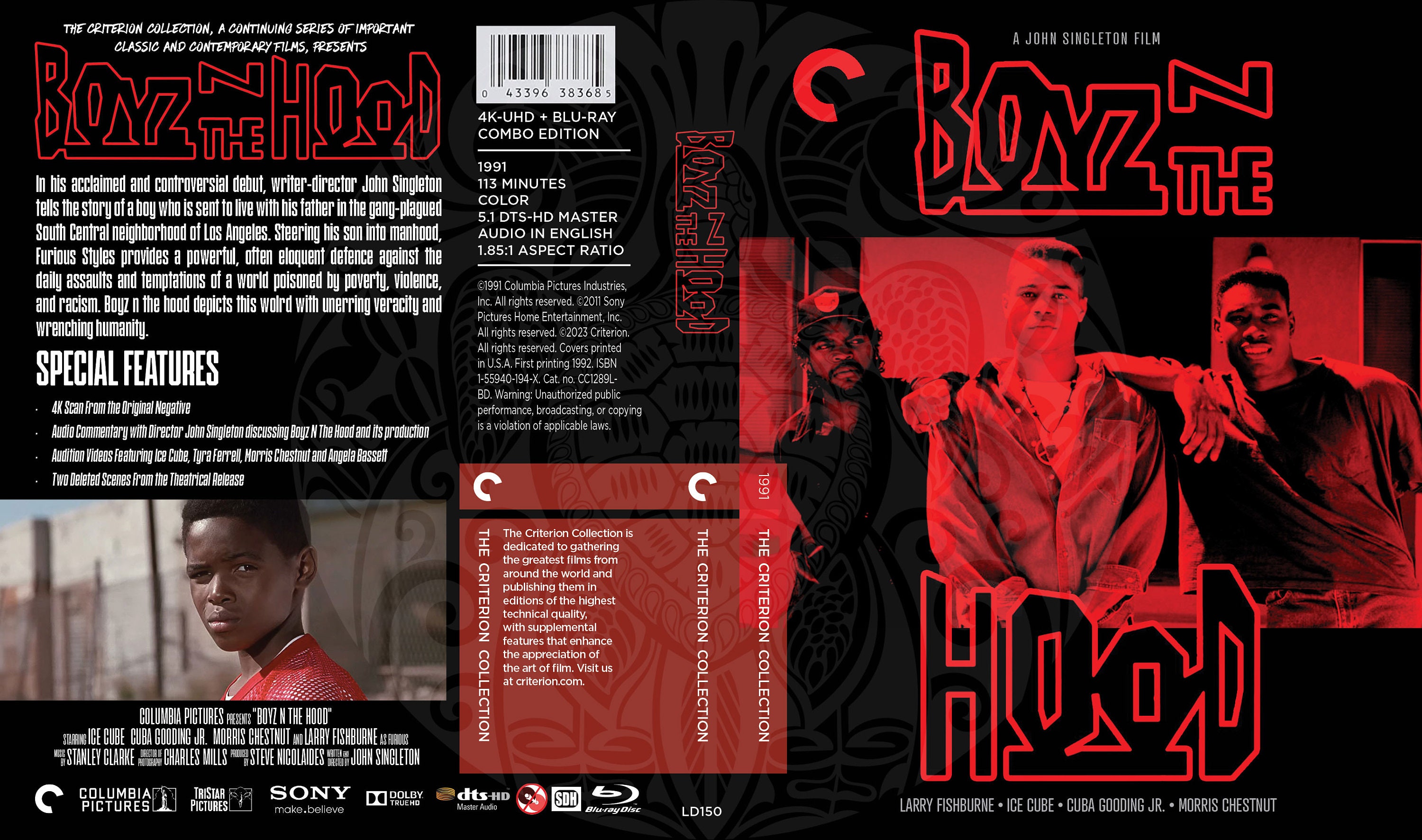 Boyz N The Hood Widescreen Criterion 150 Rare LaserDisc Gooding Drama