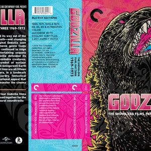 Godzilla Show Era 4 piezas para estuches Criterion de 2 discos Versión 2 con arte original Cubiertas Criterion falsas imagen 3