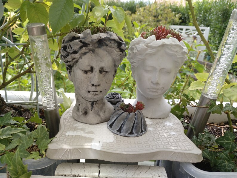 Kopf zum Bepflanzen Betondeko Pflanzkopf Pflanzgefäß Blumentopf