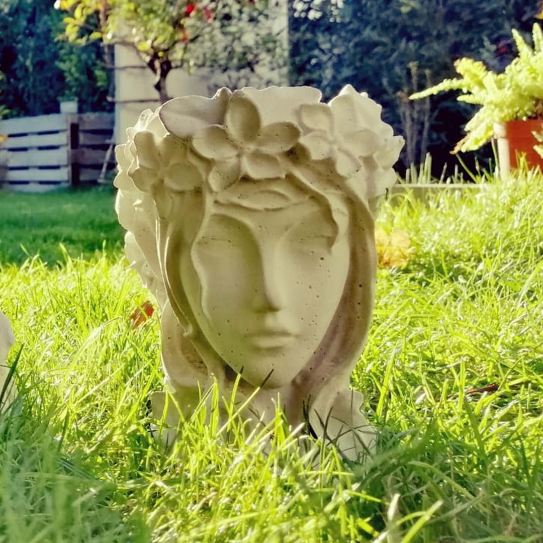 Kopf zum Bepflanzen Betondeko Pflanzkopf Pflanzgefäß Blumentopf