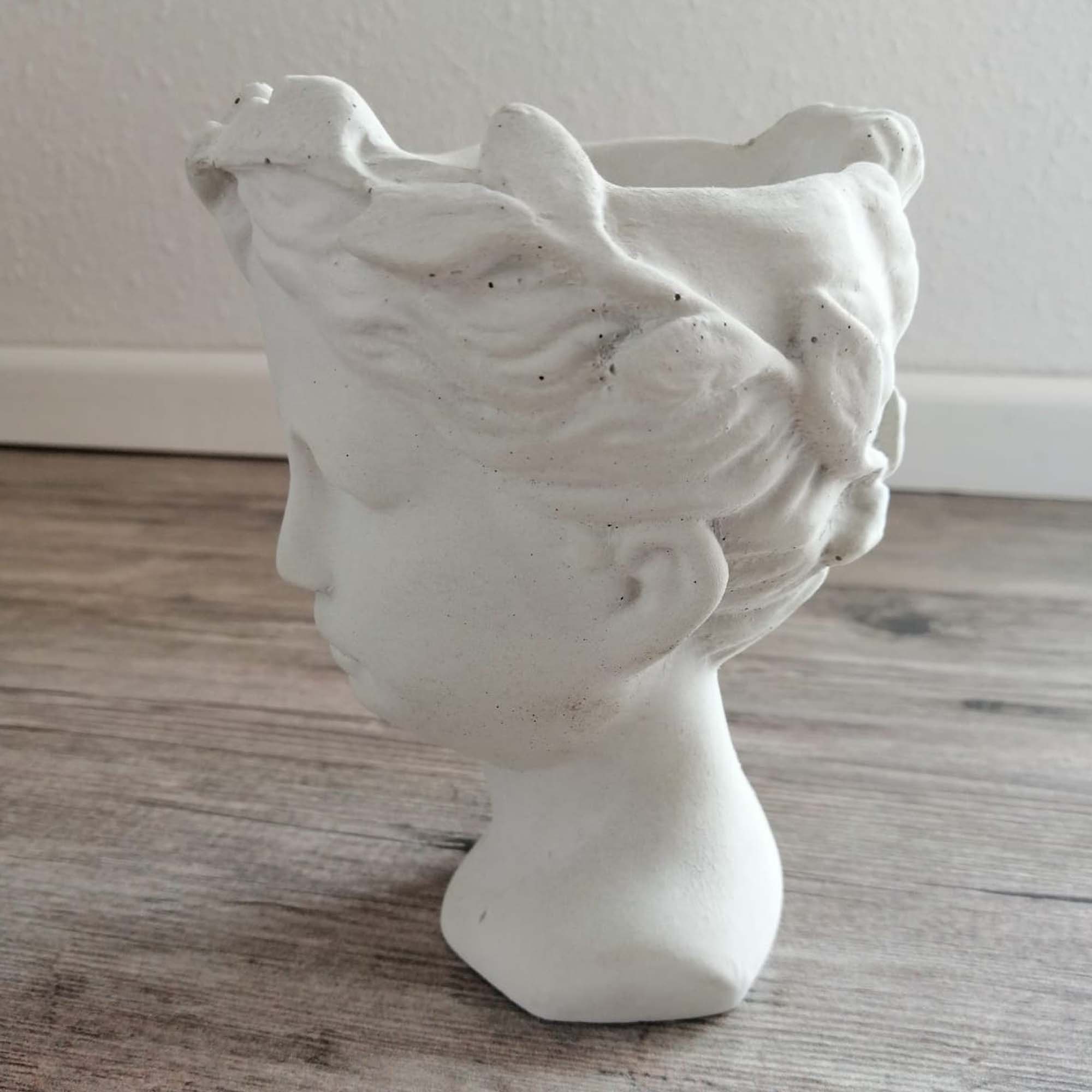 Kopf zum Bepflanzen Betondeko Pflanzkopf Pflanzgefäß Blumentopf