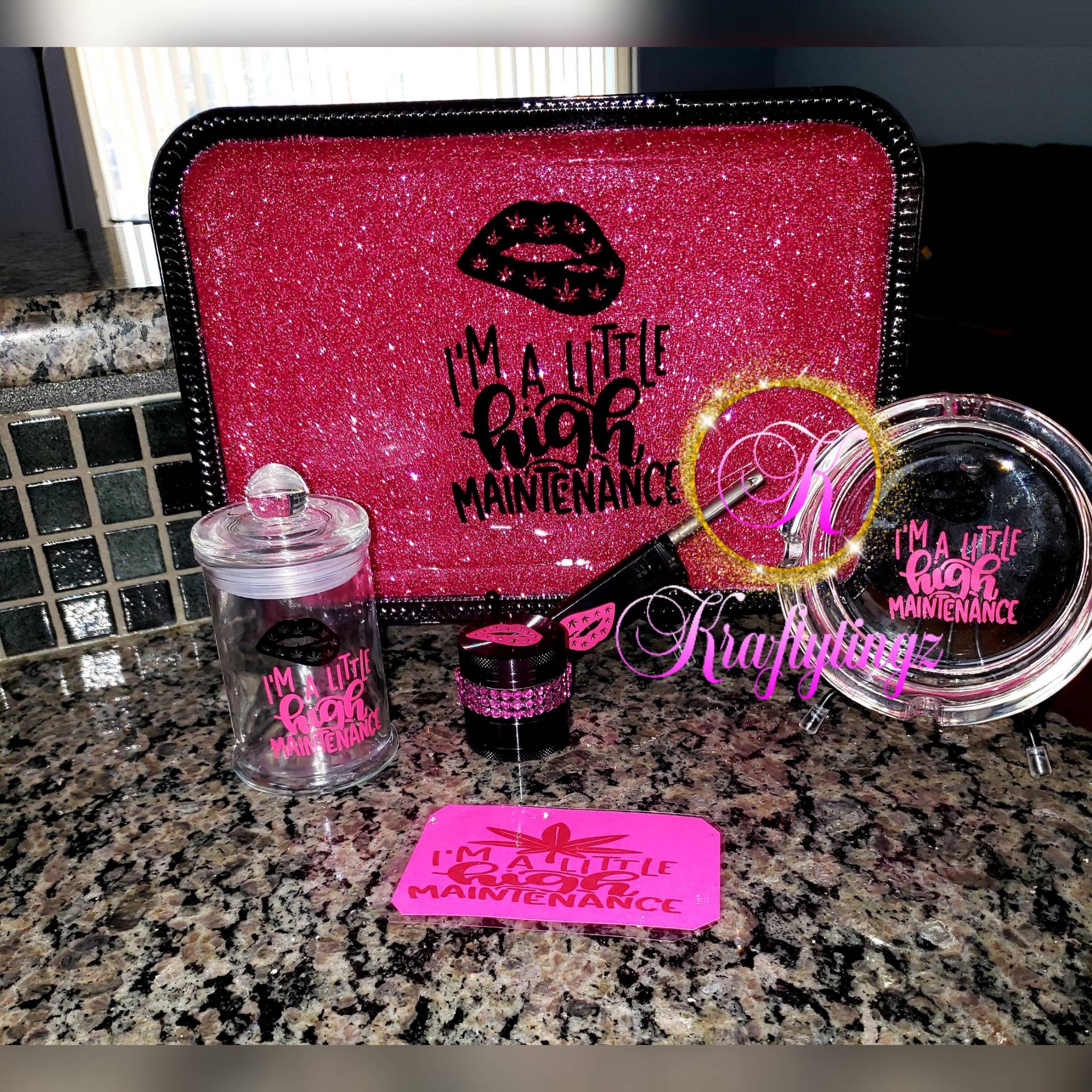 Paradise Rolling Tray (Pink) Design