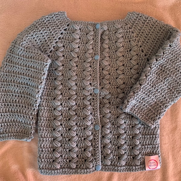 Gilet bébé motif tresse au crochet taille naissance à 2 ans plusieurs couleurs au choix laine très douce et ne peluche pas