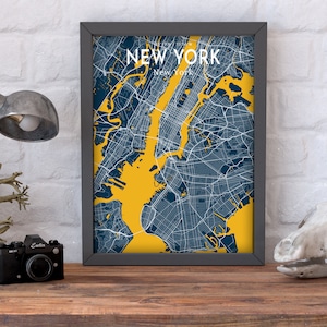 New York Karte New York Karte Poster New York Blaue Karte Poster New York City Karte Manhattan Karte Druck Nyc Karte Druck Manhattan Poster Leinwand