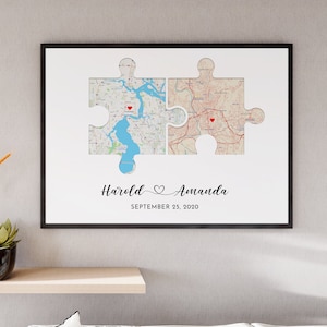 Puzzle de carte à imprimer, Cadeau de départ, Cadeau de mariage unique, Relation longue distance, Cadeau pour mari, Cadeaux pour couple, Cadeau d'anniversaire