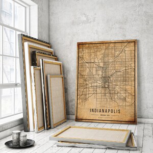 Indianapolis Vintage Map Poster, Indianapolis Old Map, Grunge Indianapolis Map, Indiana Old Decor, Rustic Indianapolis City Maps Imprimir