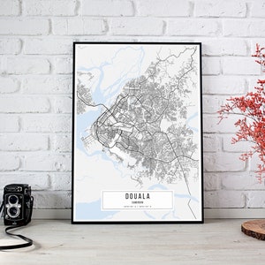 Douala Map Poster, Douala City Map Poster, Douala City Sign, Cameroon ...