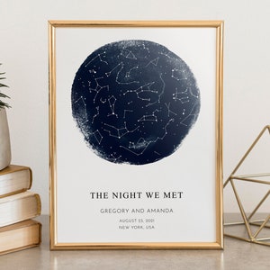 The Day You Were Born Personalisierte Himmel Karte nach Datum Persönliches Geburtstagsgeschenk Baby Born Wandkunst Die Nacht Wir trafen Poster
