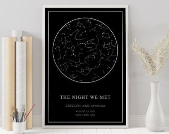 Personalized Star Map Print: Custom Night Sky Chart, Baby Constellation Gift