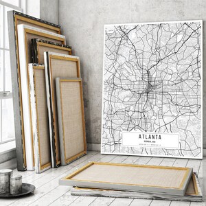 Atlanta Karte Poster, Atlanta Karte, Atlanta Classic Map Poster, Atlanta Stadtplan, Georgia Karte Leinwanddruck, Geschenk für Ihn und für Sie