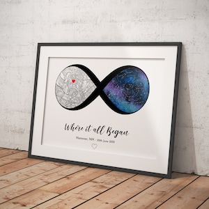 Mappa Dove ci siamo incontrati, Mappa stellare del cielo notturno, Il nostro primo appuntamento, Regalo di San Valentino, Mappa personalizzata, Mappa della costellazione, Regalo di anniversario, Regalo fidanzata