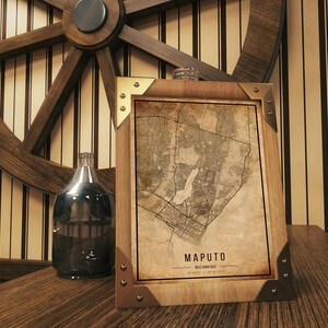 Maputo Vintage Map Poster, Maputo Old Map, Grunge Maputo Map, Maputo ...