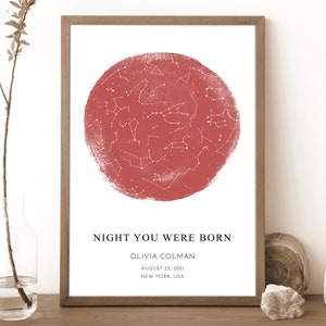 Night you were born, Baby night sky print, Custom star map, baby star map, the night we met poster Valentines Day Gift