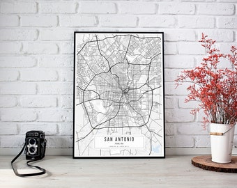 San Antonio Map Poster: Classic City Map Art, Texas