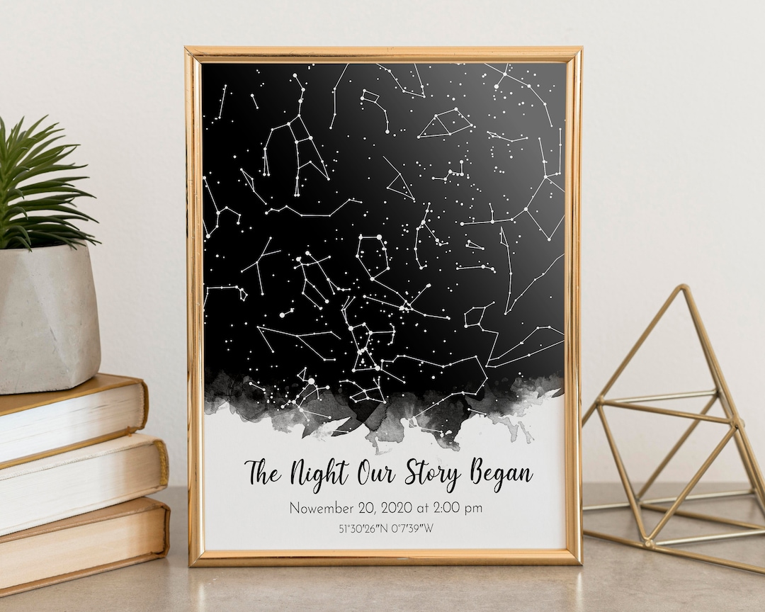 Star Map by Date, Custom Star Map Print, Personalized Celestial Map Sky ...