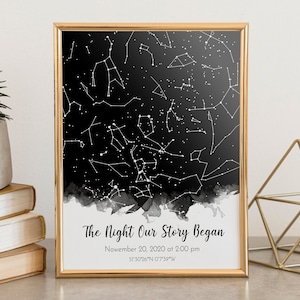 Star Map By Date, Custom Star Map Print, Personalized Celestial Map Sky, The Day We Met Poster, Baby Star Map