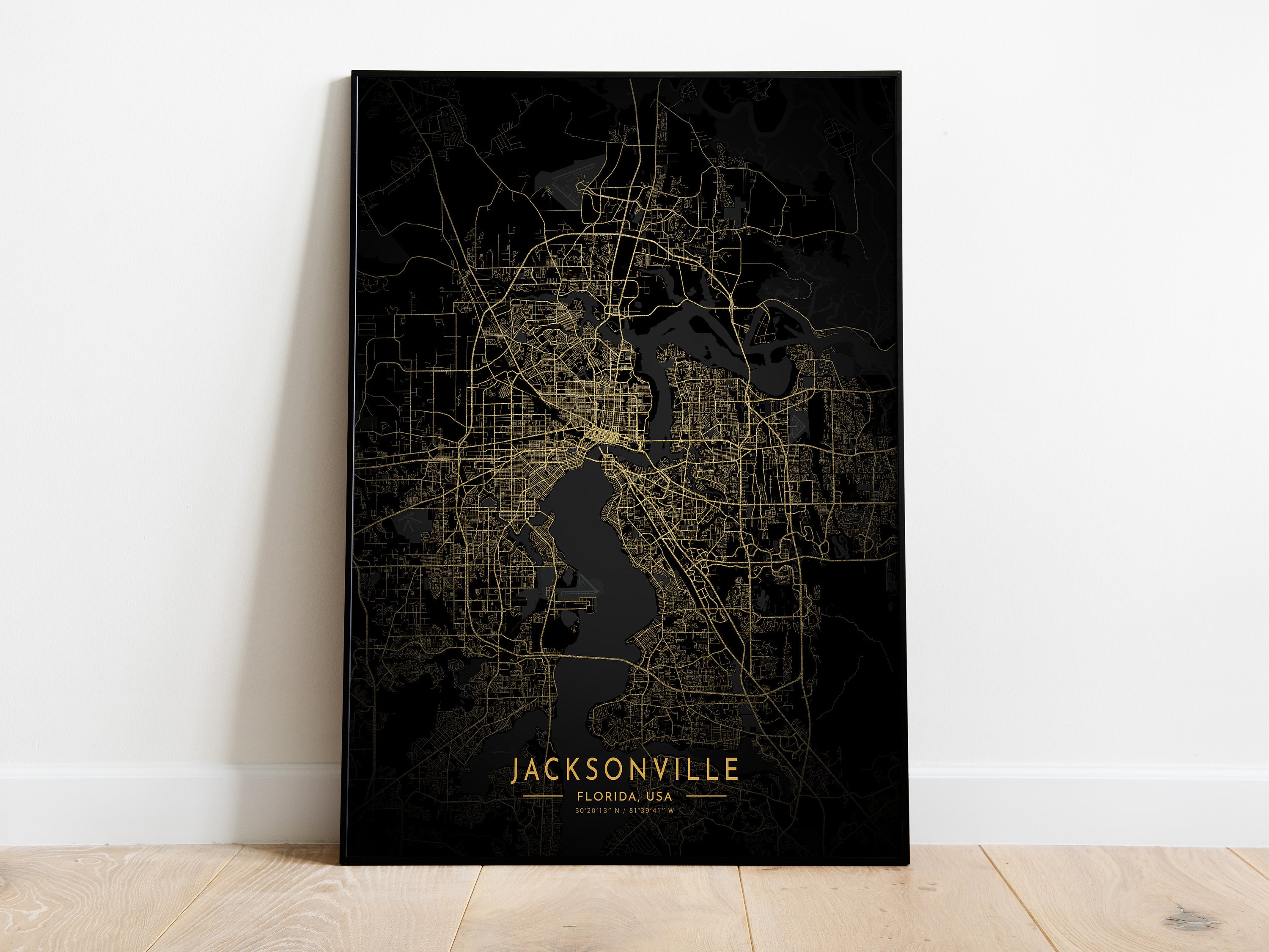 Jacksonville Gold Street Map Art Print, City Map Poster - Etsy
