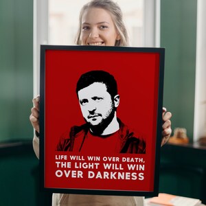 Zelensky Wall Art Print - President Of Ukraine Printable Wall Art - Stand With Ukraine Poster